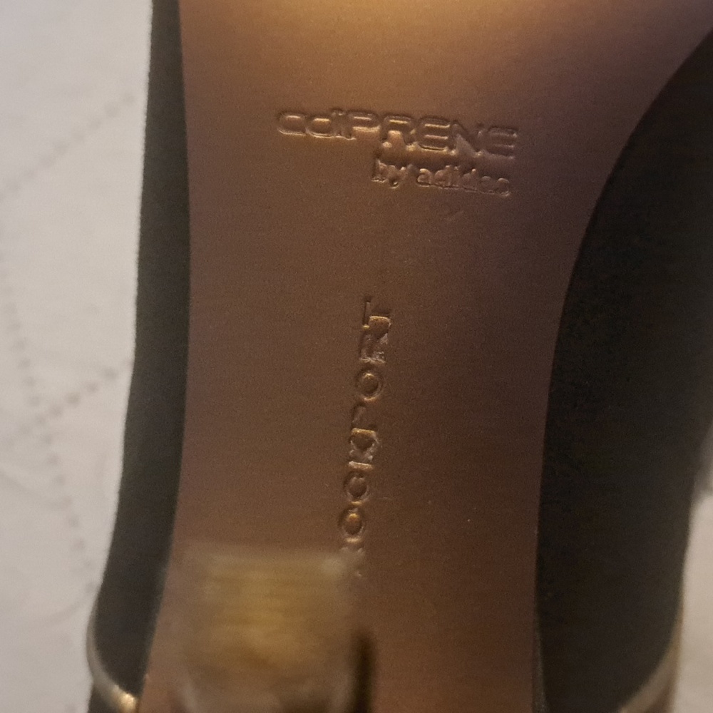 Rockport Black & Gold Suede Heels, Size 8 - Picture 6 of 11